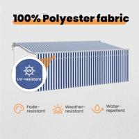 VidaXL Inklapbaar zonnescherm blauw en wit 350 x 200 cm - thumbnail