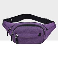 Pure kleur multifunctionele zakken waterdichte borst tas taille Cross Body Sporttas (paars) - thumbnail