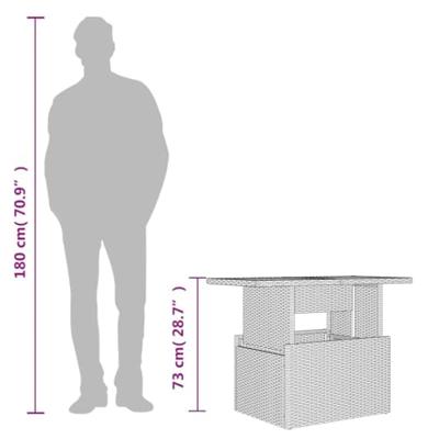 Tuintafel 100x55x73 cm poly rattan en acaciahout grijs Tuintafel 100x55x73 cm poly rattan en acaciahout grijs