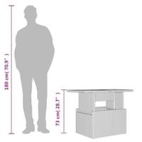 Tuintafel 100x55x73 cm poly rattan en acaciahout grijs - thumbnail
