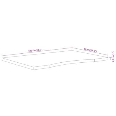 Bureaublad rechthoekig 100x60x2,5 cm massief acaciahout - thumbnail
