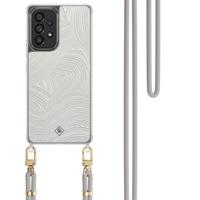 Samsung Galaxy A53 hoesje met grijs koord - Abstract waves - thumbnail