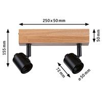 Paulmann Arvid 66771 Wandspot E27 Zwart, Hout (licht) - thumbnail