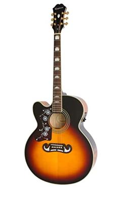 Epiphone J-200 EC Studio LH Vintage Sunburst linkshandige elektrisch-akoestische westerngitaar