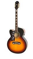 Epiphone J-200 EC Studio LH Vintage Sunburst linkshandige elektrisch-akoestische westerngitaar - thumbnail