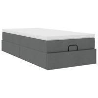 Ottoman bed met matras 120x190 cm stof donkergrijs - thumbnail