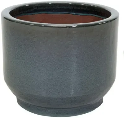 Mcollections Bloempot Cylinder Pedestal - Ø38 x H31 - Keramiek, Geglazuurd - Green