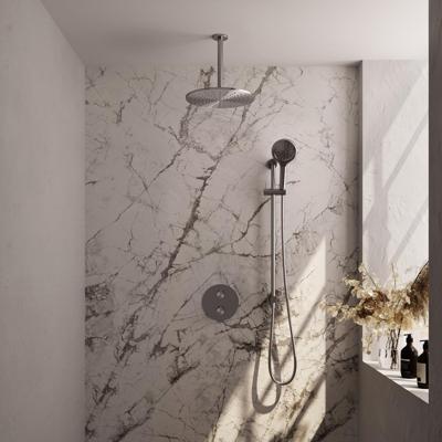 Brauer Brushed Edition Thermostatische Regendoucheset Inbouw - Hoofddouche 30 cm - 3 Weg - Handdouche Rond 3 Standen - Doucheslang - Geintegreerde Glijstang - Rvs