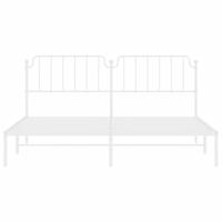 Bedframe met hoofdbord metaal wit 200x200 cm - thumbnail