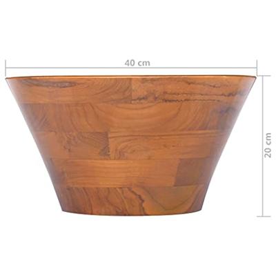 VidaXL Wastafel ø40x20 cm massief teakhout