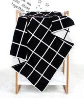 Gebreide Plaid baby deken (zwart) - thumbnail