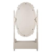 Clayre & Eef Staande Spiegel 85x30x180 cm Grijs Houtproduct Ovaal - thumbnail