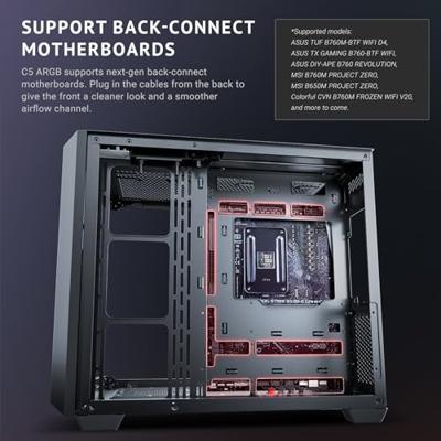 Antec C5 ARGB Midi-tower PC-behuizing Zwart Zijvenster, Stoffilter