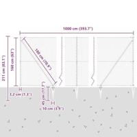 VidaXL Afrasteringspaal groen 10 x 1,6 m (25 mm gaas) staal en pvc - thumbnail