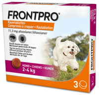 Frontpro kauwtabletten vlooienmiddel voor de hond S (2 tot 4 kg) 3 tabletten - thumbnail