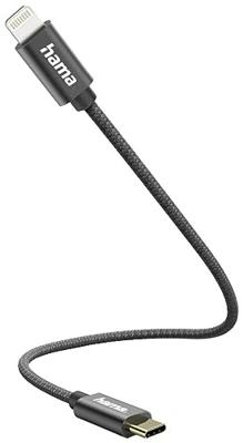 Hama Laad/Synchrokabel,USB-C - Lightning, 0.2m Oplader Zwart