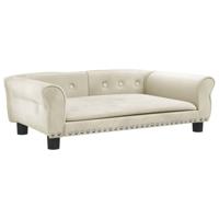 Hondenmand 95x55x30 cm fluweel crmekleurig - thumbnail