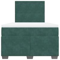 Boxspring met matras fluweel donkergroen 120x190 cm - thumbnail