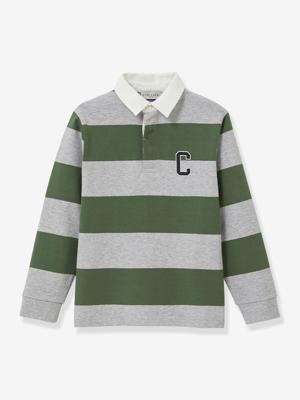 Geruite rugby polo voor jongens van biologisch katoen CYRILLUS groen Geruite rugby polo voor jongens van biologisch katoen CYRILLUS groen