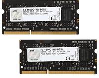 G.Skill 8GB DDR3-1600 Werkgeheugenmodule voor laptop DDR3 8 GB 2 x 4 GB 1600 MHz 204-pins SO-DIMM F3-1600C11D-8GSL - thumbnail