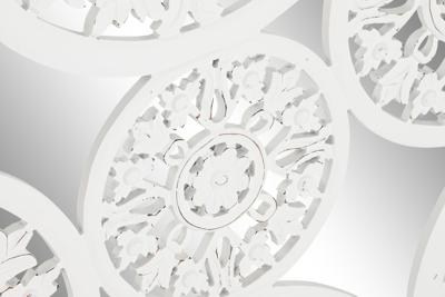 Wanddecoratie DKD Home Decor Spiegel Wit Hout MDF (90 x 1,5 x 90 cm)