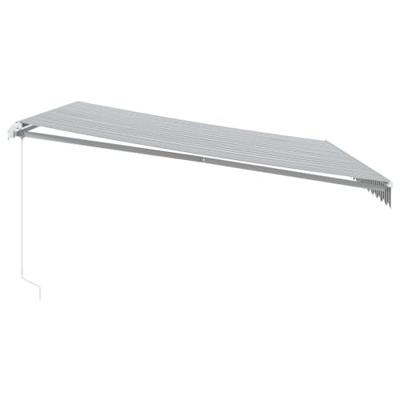 Luifel handmatig uittrekbaar 450x350 cm antraciet en wit
