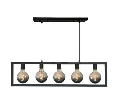 Freelight Hanglamp Distesa 5 lichts L 120 cm zwart