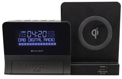 DAB+ Wekkerradio Met Draadloze Oplader - Bluetooth - 2 Alarmtijden - FM Radio (HCG012QIDAB-BT)