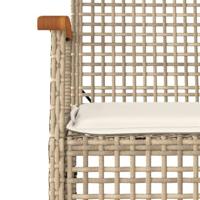 5-delige Tuinset met kussens poly rattan beige - thumbnail