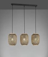 Fischer & Honsel Rotan 3-lichts hanglampHummel - 60706 - thumbnail