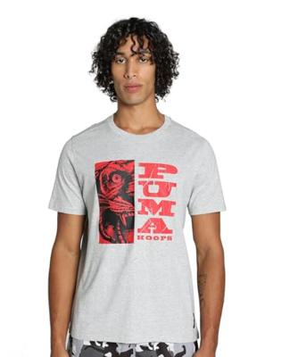 Heren-T-Shirt met Korte Mouwen Puma The Hooper 3 Lichtgrijs - Maat: S