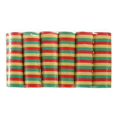 Set 6 Rollen serpentines rood/geel/groen (4 m)