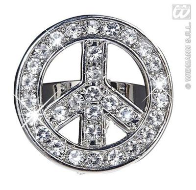 Peace and Love ring strass