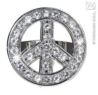 Peace and Love ring strass - thumbnail