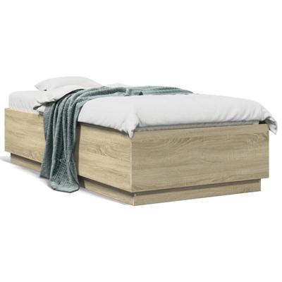 Bedframe bewerkt hout sonoma eikenkleurig 75x190 cm