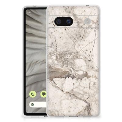 Google Pixel 7A | TPU | Siliconen hoesje | Marmer Beige