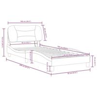 Bedframe met LED-verlichting kunstleer cappuccino 90x190 cm - thumbnail