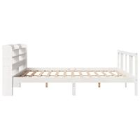 Bedframe met hoofdeinde zonder matras 200x200 cm wit - thumbnail