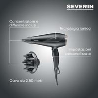 Severin HT0167 Haardroger Zwart/zilver - thumbnail