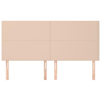 Hoofdborden 4 st 90x5x78/88 cm kunstleer cappuccinokleurig - thumbnail