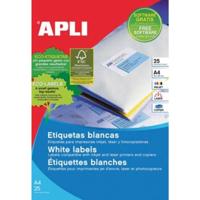 Apli afneembare witte etiketten ft 25,4 x 10 mm (b x h), 4.725 stuks, 189 per blad etui van 25 blad - thumbnail
