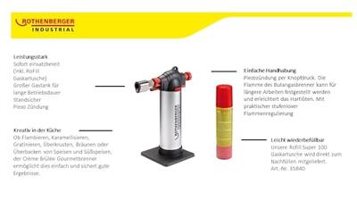 Rothenberger Crème Brûléetoorts, Rofill cartridge - ROT035126E
