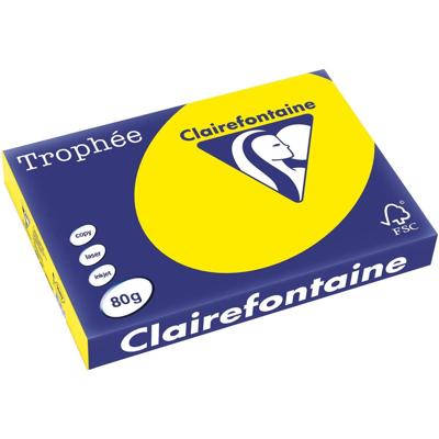 Clairefontaine Trophée Intens, gekleurd papier, A3, 80 g, 500 vel, zonnegeel