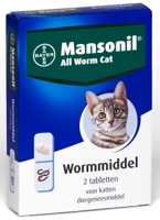 Mansonil All Worm Cat ontwormingsmiddel voor de kat 2tbl (LET OP! THT 11-2025) - thumbnail