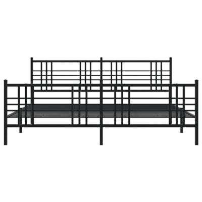 Bedframe met hoofd- en voeteneinde metaal zwart 183x213 cm Bedframe met hoofd- en voeteneinde metaal zwart 183x213 cm