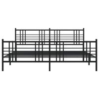 Bedframe met hoofd- en voeteneinde metaal zwart 183x213 cm - thumbnail