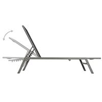 Ligbedden 2 st met tafel staal en textileen zwart - thumbnail