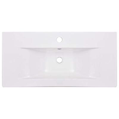 Inbouwwastafel 81x39,5x18,5 cm keramiek wit - thumbnail