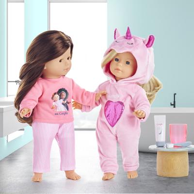 Corolle roze eenhoorn pyjama voor poppen van 36cm, 2dlg.