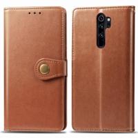 Voor Xiaomi Redmi Note 8 Pro retro effen kleur lederen gesp telefoon geval met Lanyard & fotolijstjes & kaartsleuf & portemonnee & stand functie (brui - thumbnail